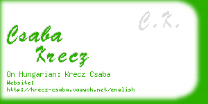 csaba krecz business card